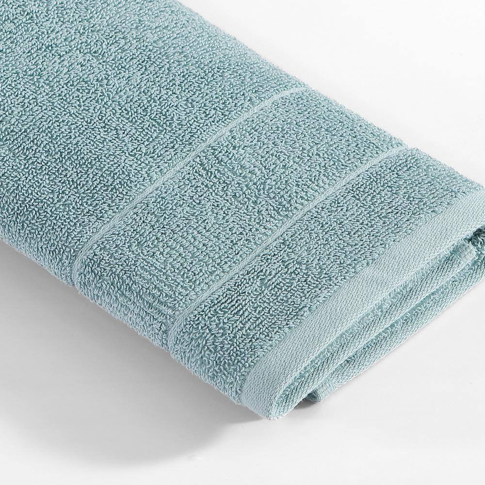 Turquoise Cotton Hand Towel Set with Plain Weave, 2 Pieces