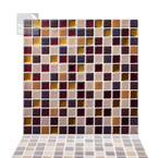 Square Maple 12 in. W x 12 in. H Peel and Stick Decorative Mosaic Wall Tile Backsplash (10-Tiles)