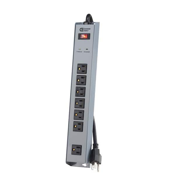 Commercial Electric 12 ft. 7-Outlet Metal Surge Protector