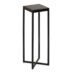 Jaspur 6.75 in. Black Square Marble Glam End Table