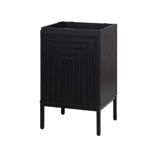 Rowan 20 in. W x 18 in. D x 33 in. H Geometric Modern Transitional 2-Shelf Bath Vanity Cabinet without Top in Black