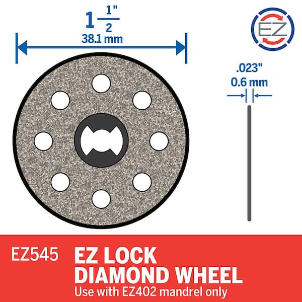 EZ Lock 1-1/2 in. Rotary Tool Diamond Tile Cutting Wheel for Tile and Ceramic Materials