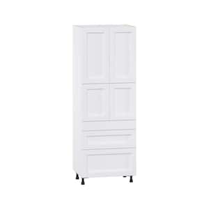 Mancos Bright White Shaker Assembled Pantry Kitchen Cabinet with 3 Drawers (30 in. W x 84.5 in. H x 24 in. D)