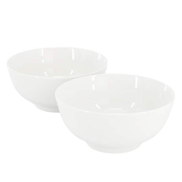 Gibson Home Great Essentials 20 fl. oz. 6.9in. White Ceramic Noodle Bowl Set of 2