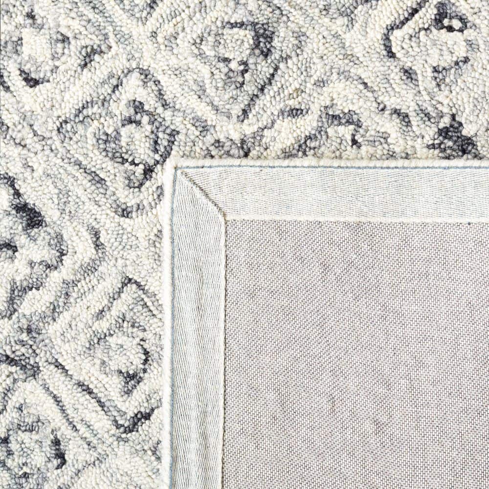 Elegant Gray Hand-Tufted Wool Rectangular Area Rug
