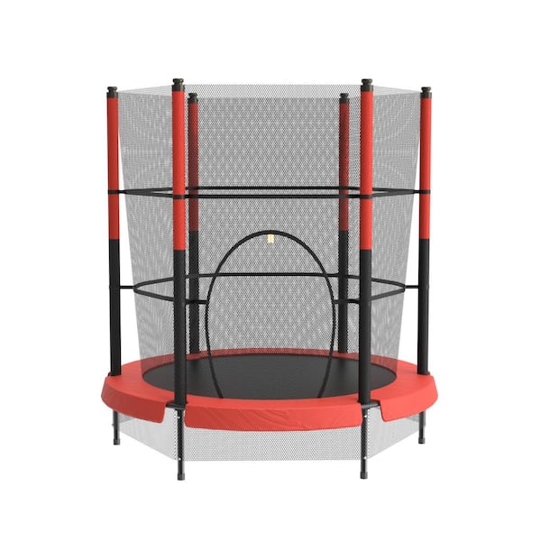 Kingdely 55 in. Round Mini Trampoline with Safety Pads for Kids Child Indoor Outdoor