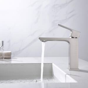 Moray Single-Handle Single Hole Lavatory Faucet with Pop-Up Drain in Brushed Nickel