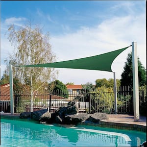 Coolhaven 15 ft. x 12 ft. x 9 ft. Green Right Triangle Heritage Shade Sail with Kit