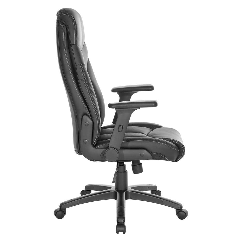 ErgoExecutive High Back Swivel Black Leather Office Chair
