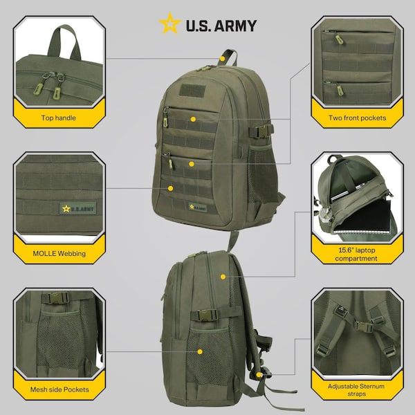 US ARMY U.S. Army ZULU Tactical Laptop Backpack Green USBZUL18GRN US ARMY U.S. Army ZULU Tactical Laptop Backpack Green USBZUL18GRN