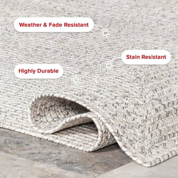 nuLOOM Lefebvre Casual Braided Salt & Pepper 8 ft. Indoor/Outdoor
