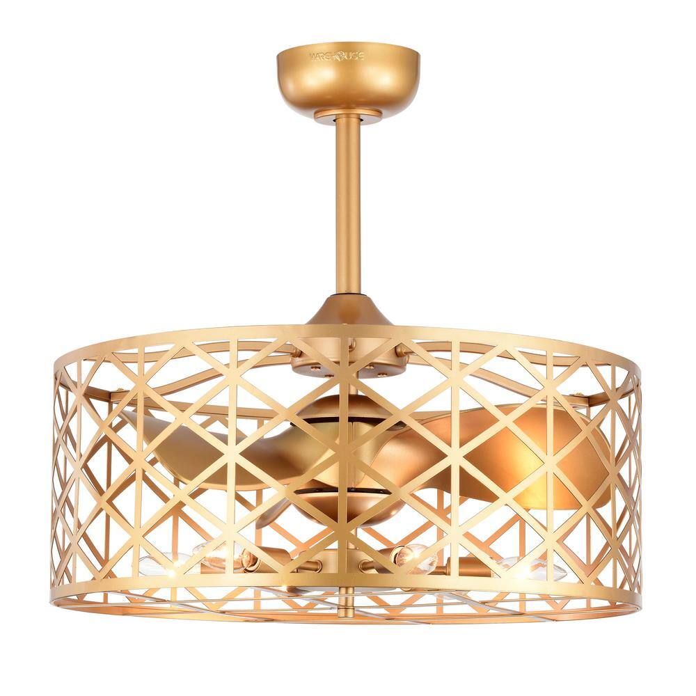 WAREHOUSE OF TIFFANY Clemente 24 in. 6Lights Indoor Matte Gold Finish