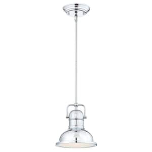 Boswell 1-Light Chrome LED Mini Pendant with Frosted Prismatic Acrylic Lens