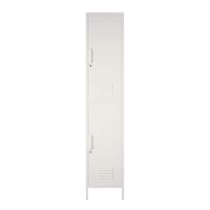 Mission District 14.96 in. W Wood Closet System with Metal Locker, Soft White