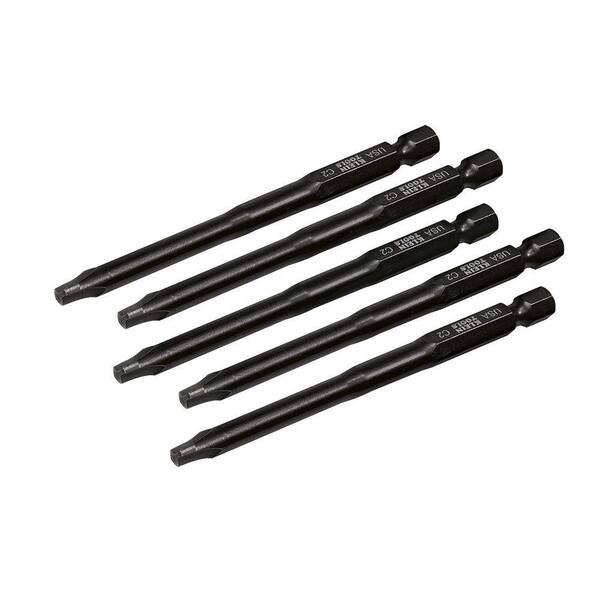 Klein Tools #2 Combination Tip Power Drivers - 3-1/2 in. (89 mm) Bits (5-Pack)