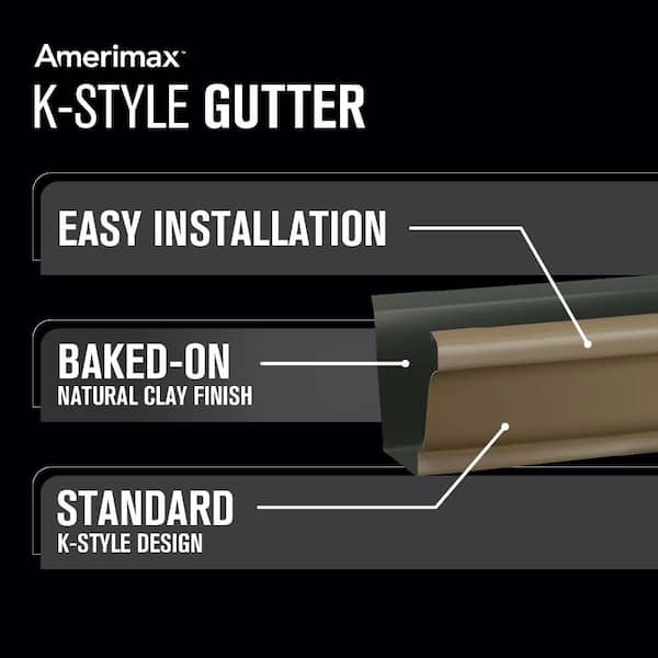 5 in. x 10 ft. Natural Clay Aluminum K-Style Gutter