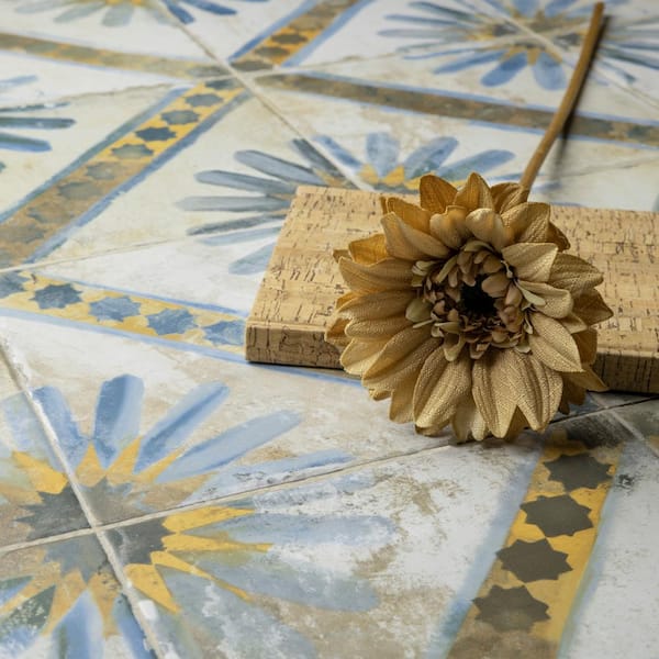 Merola Tile - Kings Marrakech Blue 17-5/8 in. x 17-5/8 in. Ceramic Floor and Wall Tile (10.95 sq. ft./Case)