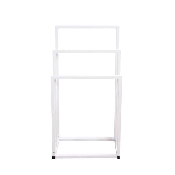 Aoibox Triple Holder Freestanding Metal Towel Rack in White