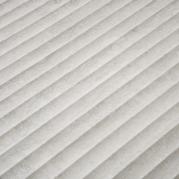 Terrain 24 in. x 48 in. Matte White Beige Porcelain Fluted grooved Large Format Tile (15.55 sq ft/case)-2 Pack