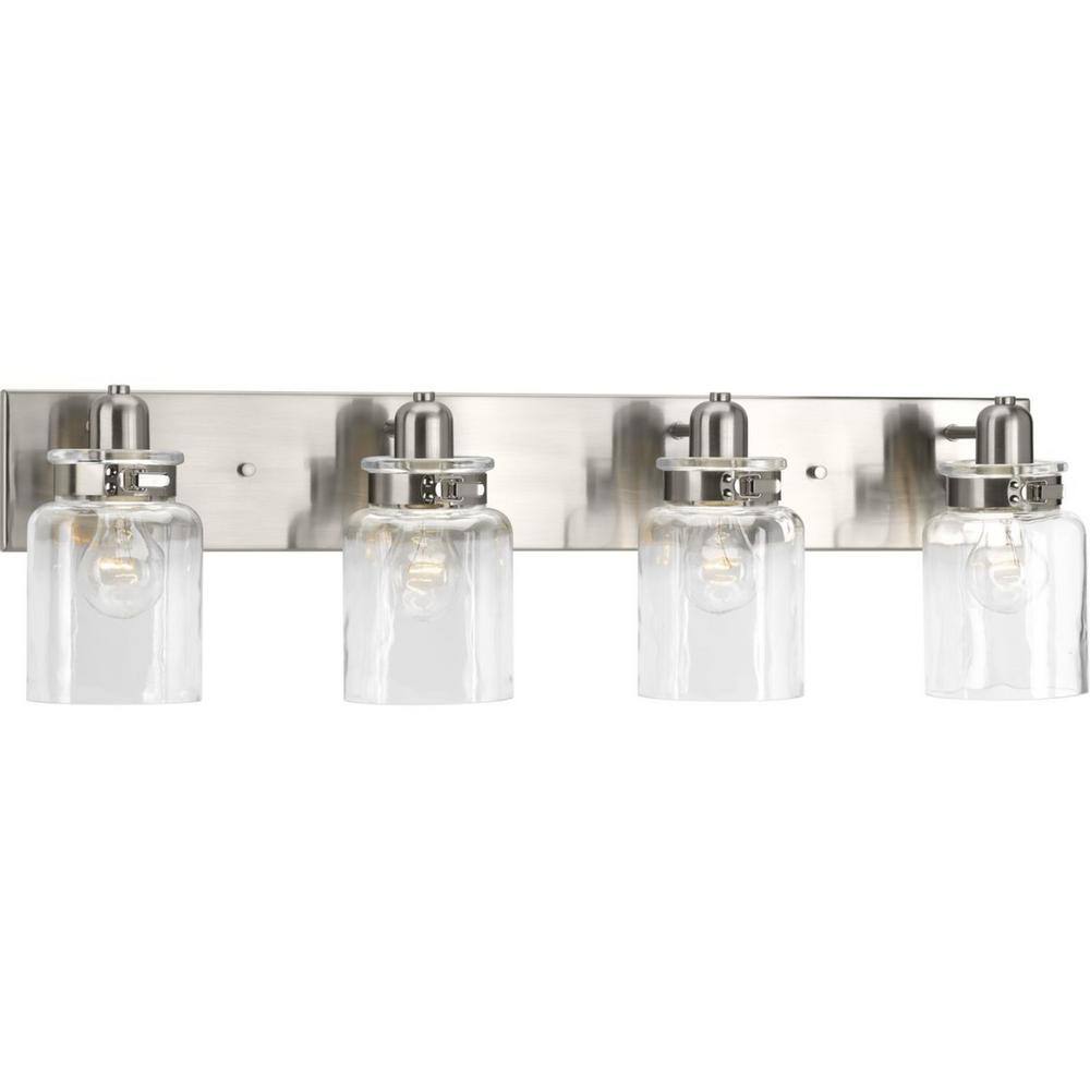 Calhoun Nickel 4-Light Clear Glass Vanity Light