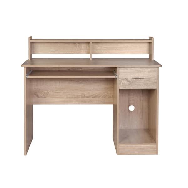 OneSpace 44 in. Rectangular Light Oak 1 Drawer Computer Desk with Keyboard Tray