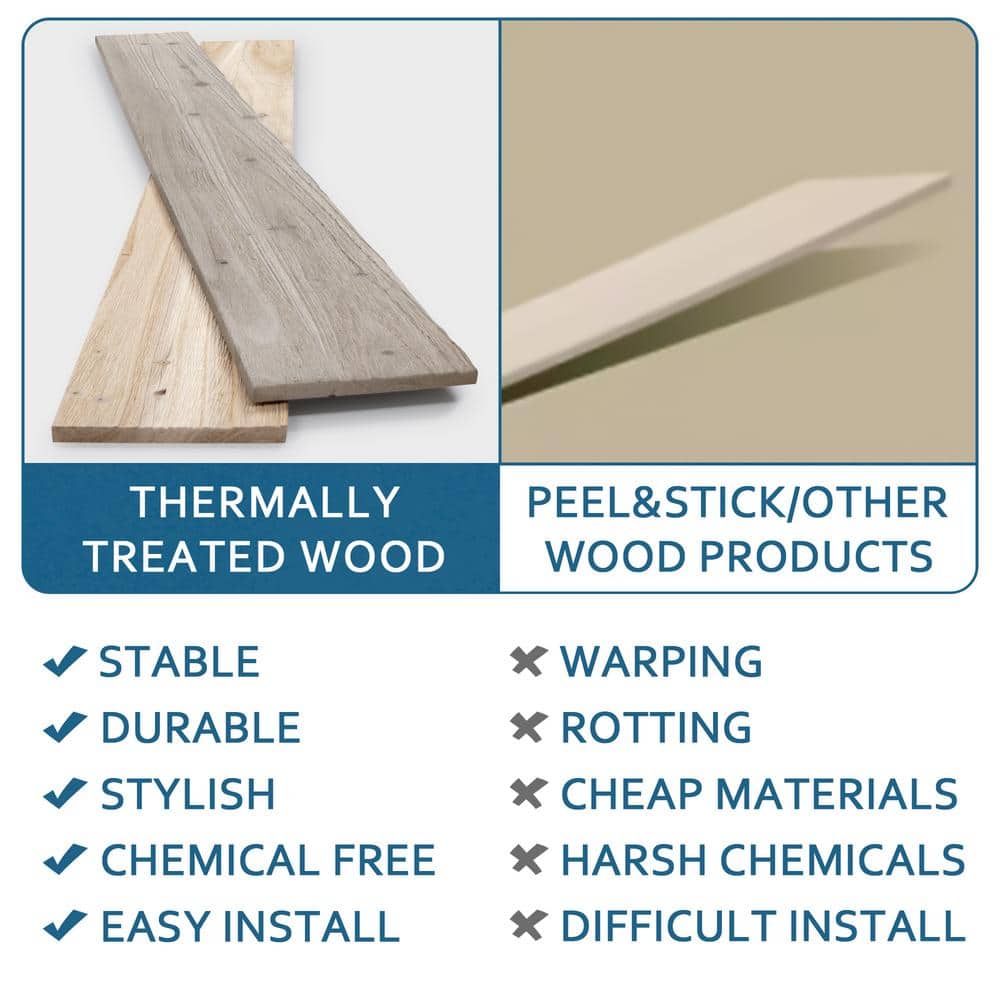 47.25" Mixed Light Solid Pine Barn Wood Wall Planks