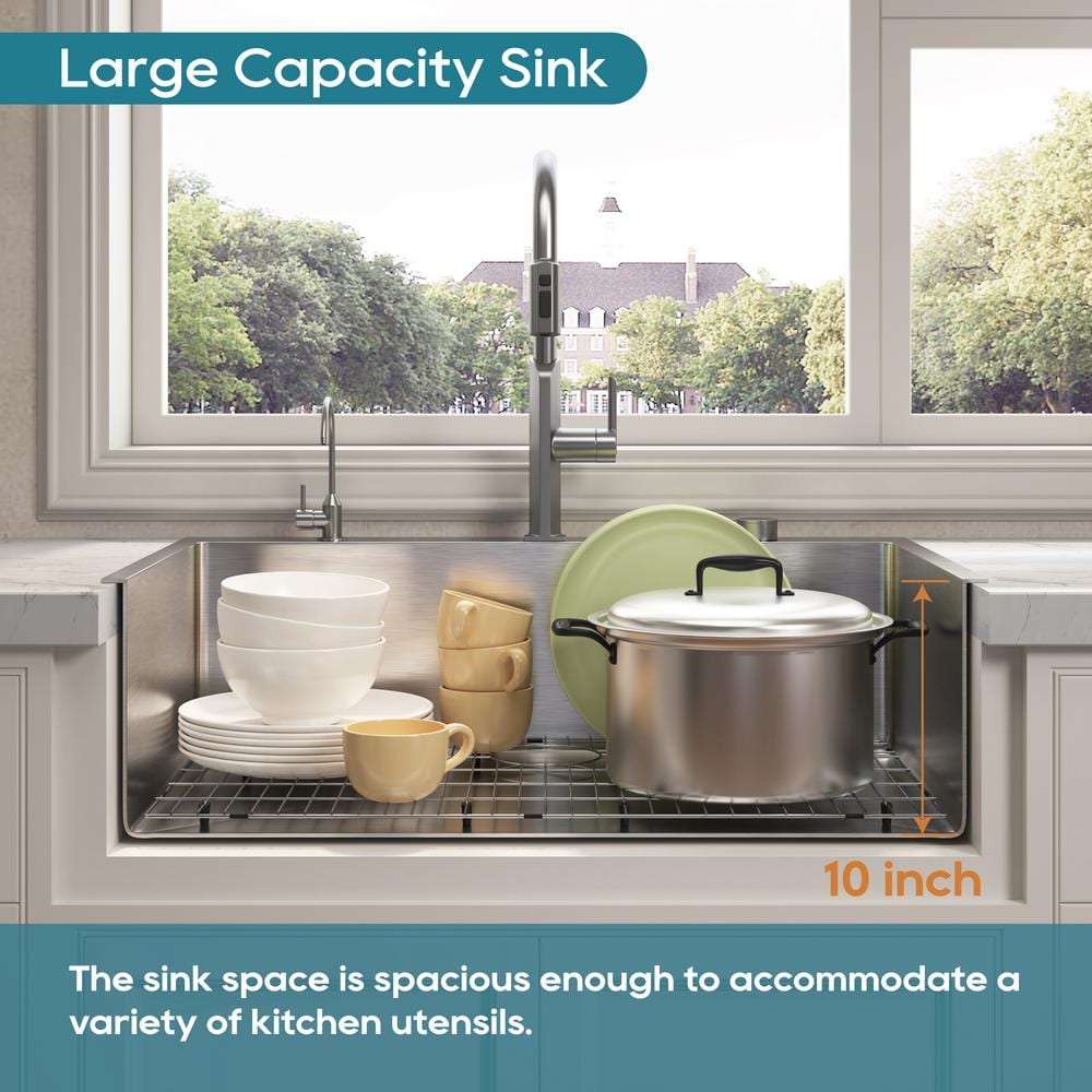 33" Brushed Stainless Steel Single Bowl Drop-In Kitchen Sink with Accessories