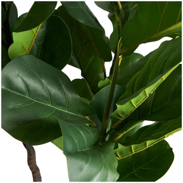 Litton Lane 73 in. H Ficus Artificial Tree with Realistic Leaves and Black  Plastic Pot 88287 - The Home Depot