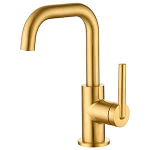 Concorde Single Handle Single-Hole Bathroom Faucet with Drain in Gold