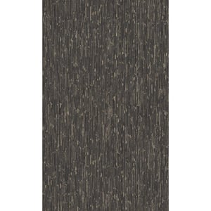 Black Textured Fabric Like Printed Non-Woven Paper Nonpasted Textured Wallpaper 57 Sq. Ft.