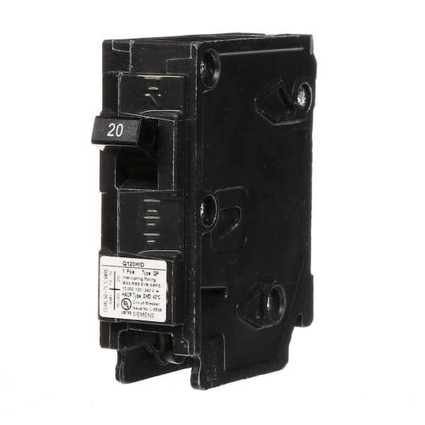 Siemens 20 Amp Single-Pole Type QP Circuit Breaker For Use With HID ...