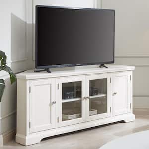 Riley Holliday 57 in. W Corner TV Stand with Enclosed Storage Holds TV's up to 65 in.