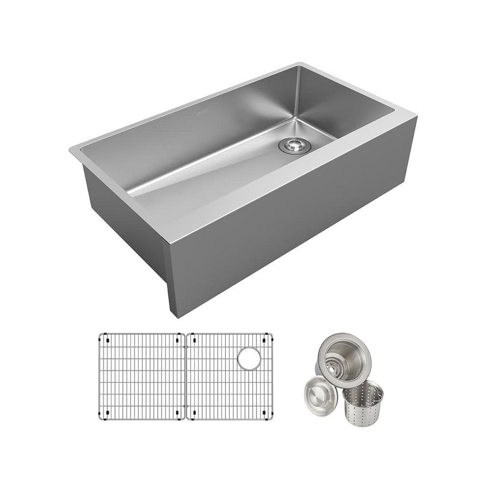 UPC 094902122786 product image for Crosstown 36in. Farmhouse/Apron-Front 1 Bowl 16 Gauge  Stainless Steel Sink w/ A | upcitemdb.com
