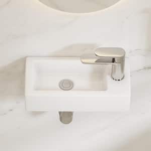 Turner 14 in. x 7 in. Crisp White Vitreous China Rectangular Wall-Mount Bathroom Sink with Faucet Hole