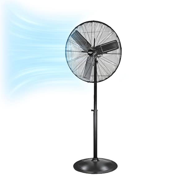 30 in. High-Velocity 3-Speed Industrial Pedestal Fan with Aluminum Blades and Adjustable Height