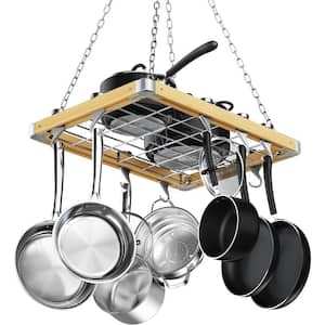 Ceiling Mounted Wooden Pot Rack