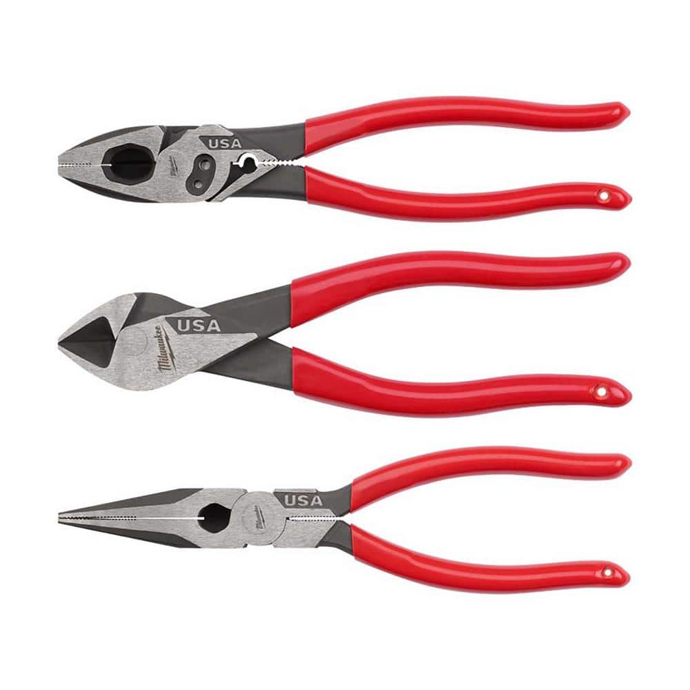 Linesman Plier with Crimper with 8 in. Long Nose Plier and 7 in. Diagonal Plier