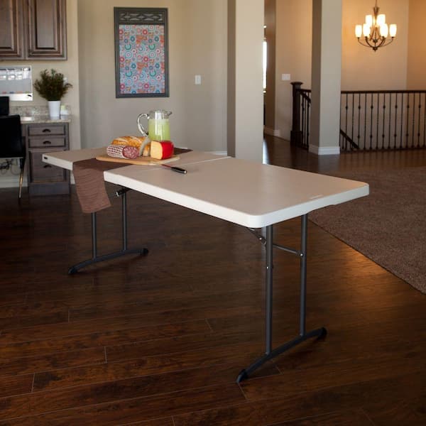 Lifetime 6-Foot Fold-In-Half Table (Commercial) - Almond