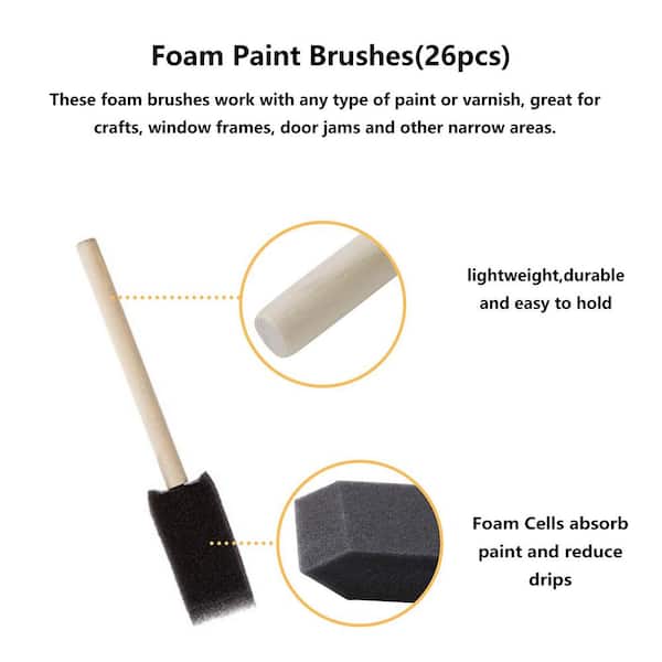 Jen 1 in. Poly Foam Brush (48-Case) 4251 - The Home Depot