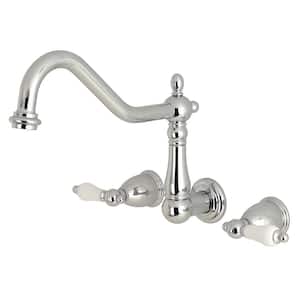 Heritage 2-Handle Wall Mount Roman Tub Faucet in Polished Chrome