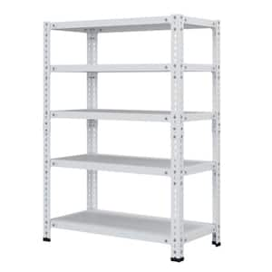 Kitchen Pantry, Household Storage Rack with Adjustable Display Rack Basement Balcony Storage Rack, Carbon Steel-White