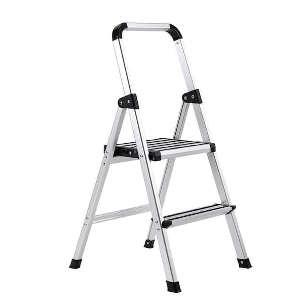 BirdRock Home 3 ft. 2-Step Aluminum Step Ladder 8 ft. Reach