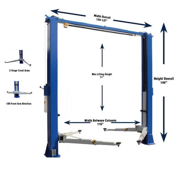 Liftcare　AX-HXL1810 10,000 lb 2-Post Lift Asymmetric