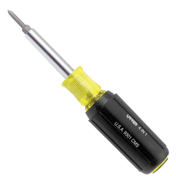 URREA 4-In-1 Screwdriver With 1/4 in. Flat And Phillips Tips