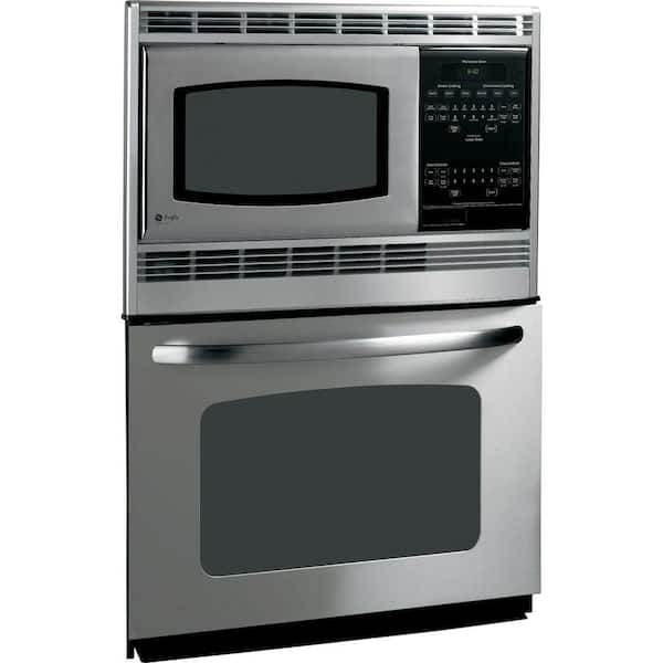 GE 30 in. Electric Wall Oven with Built-In Microwave in Stainless Steel