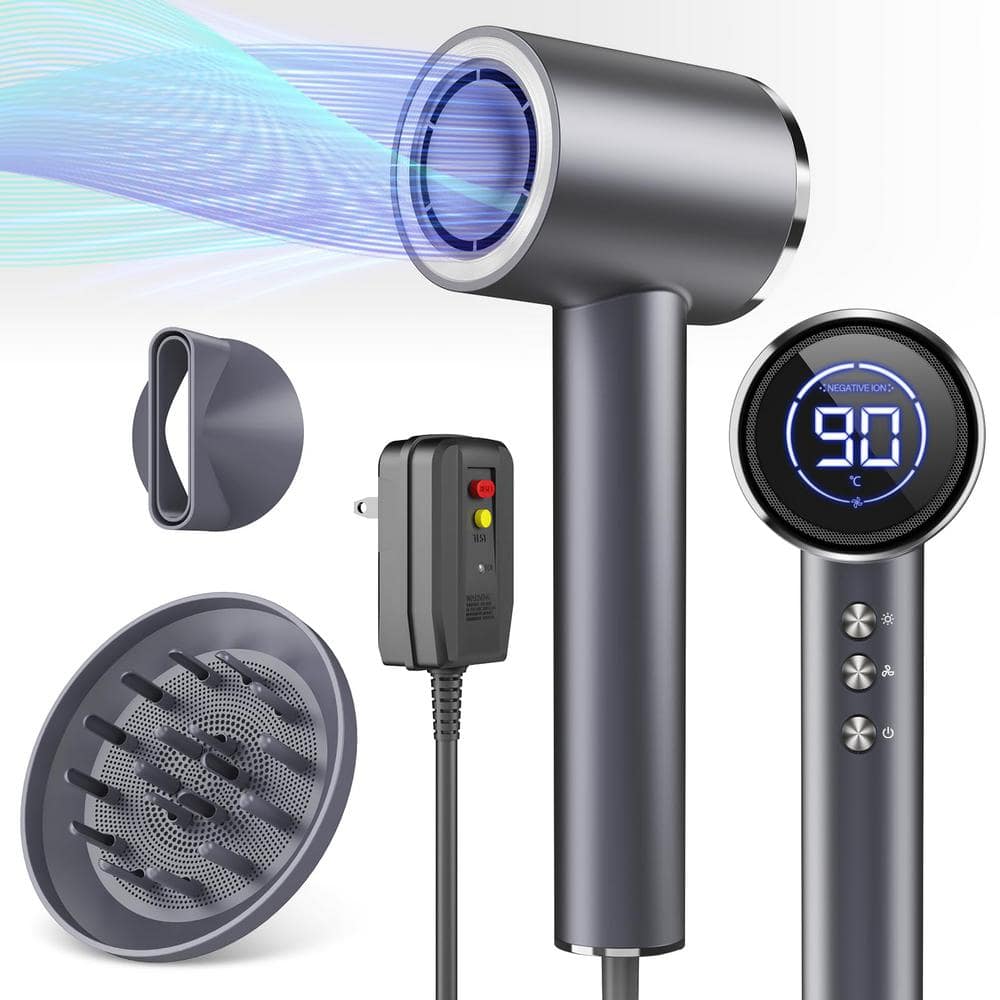Portable 1600-Watt Hair Dryer in Gray