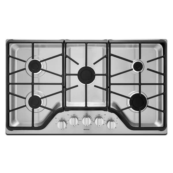 Propane Gas Cooktop with 5 Burners, 36 inch Gas Stove Top, Nafewin Built-in  Stainless Steel Gas Cooktop with Thermocouple Protection