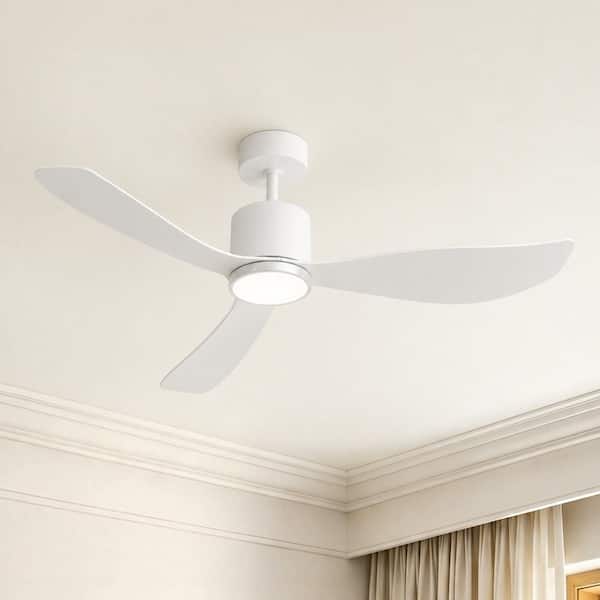 52 in. Modern Ceiling Fan with Light & Remote, High-Airflow 6-Speed Timer, Low Noise DC Motor, 3CCT & Dimmable