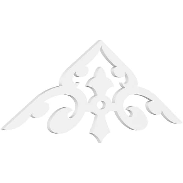 Ekena Millwork Pitch Whitman 1 in. x 60 in. x 22.5 in. (8/12) Architectural Grade PVC Gable Pediment Moulding