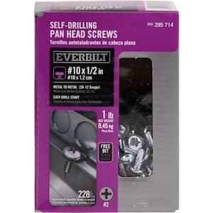#10 1/2 in. Phillips Pan-Head Self-Drilling Screw 1 lb.-Box (228-Piece)